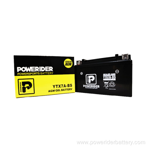 12v 6ah YTX7A-BS mf lead-acid motorcycle starter battery